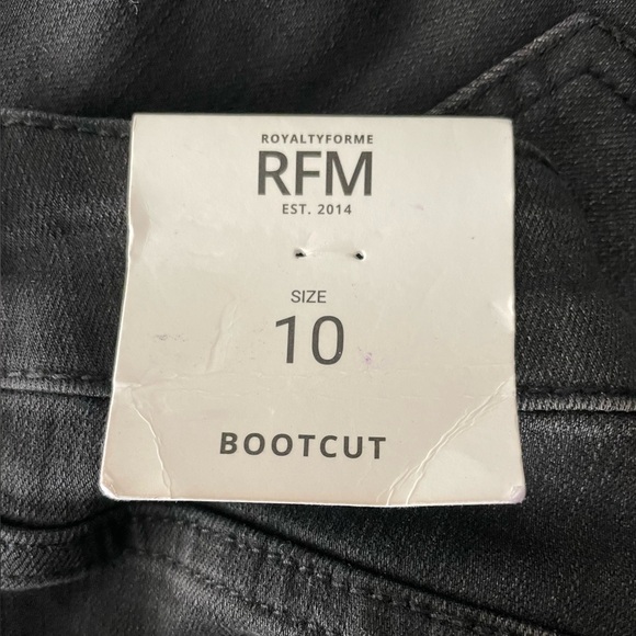 Black jeans with rhinestone fringe pockets NWT size 10 - Picture 9 of 12